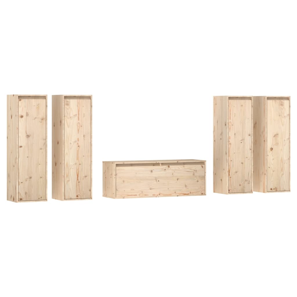 Meubles TV 5 pcs Bois massif de pin - XIOS
