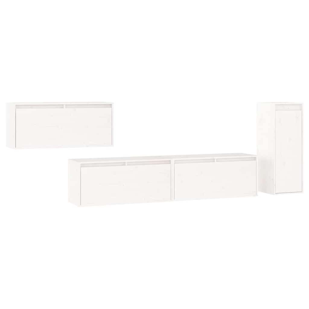 Meubles TV 4 pcs Blanc Bois massif de pin - XIOS
