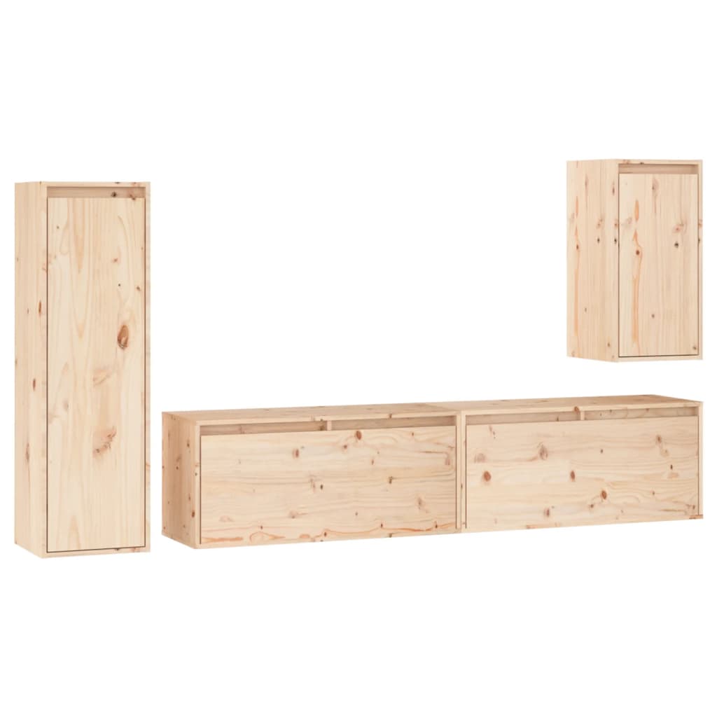 Meubles TV 4 pcs Bois massif de pin - XIOS