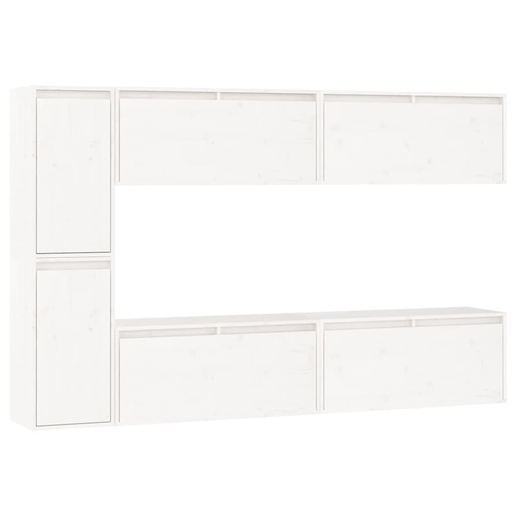 Meubles TV 6 pcs Blanc Bois massif de pin - XIOS