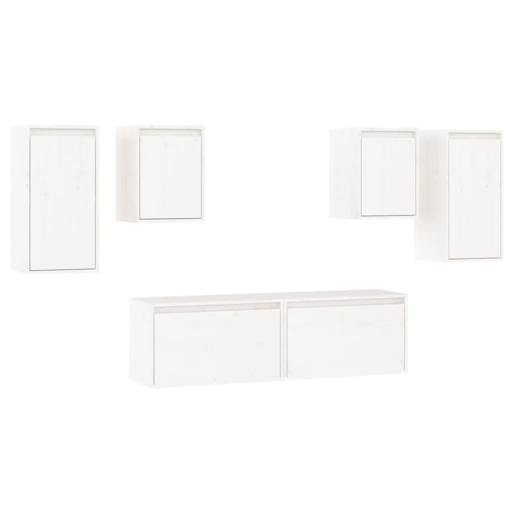 Meubles TV 6 pcs Blanc Bois massif de pin - XIOS