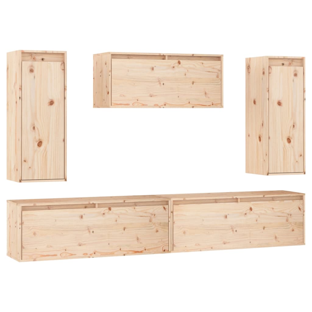 Meubles TV 5 pcs Bois massif de pin - XIOS