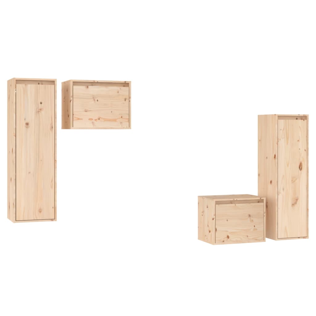 Meubles TV 4 pcs Bois massif de pin - XIOS