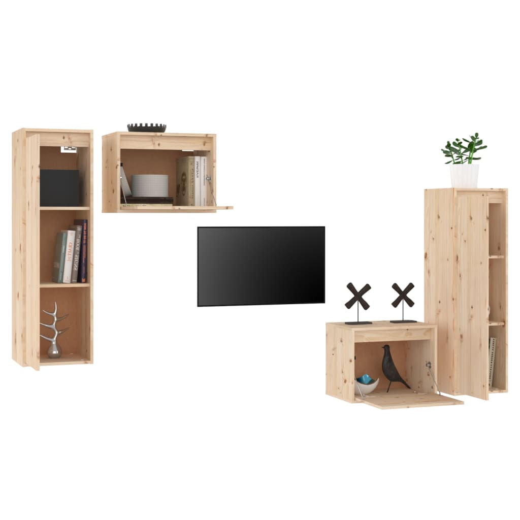 Meubles TV 4 pcs Bois massif de pin - XIOS
