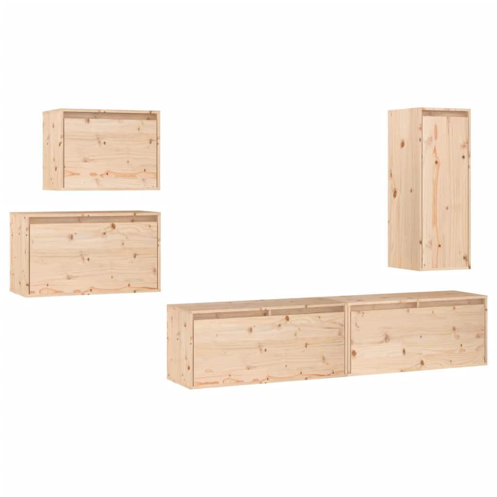 Meubles TV 5 pcs Bois massif de pin - XIOS