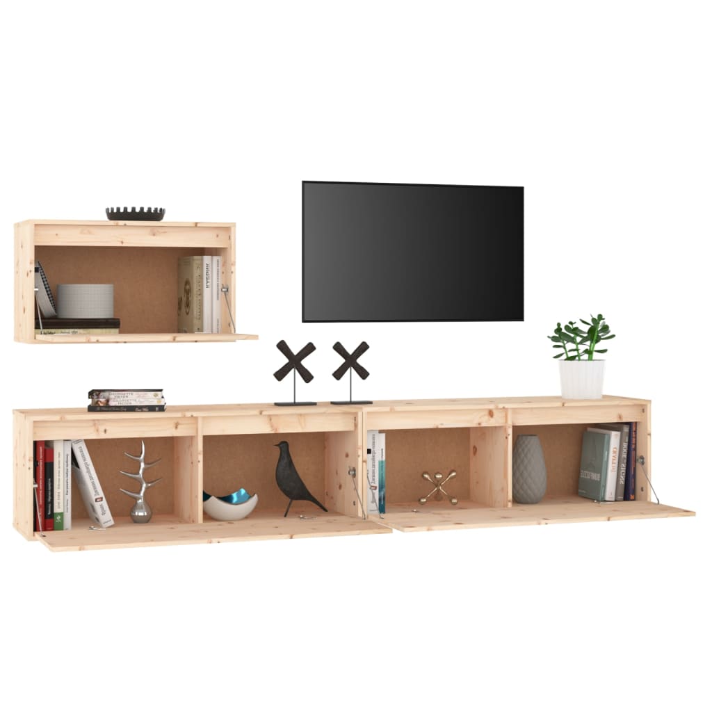 Meubles TV 3 pcs Bois massif de pin - XIOS