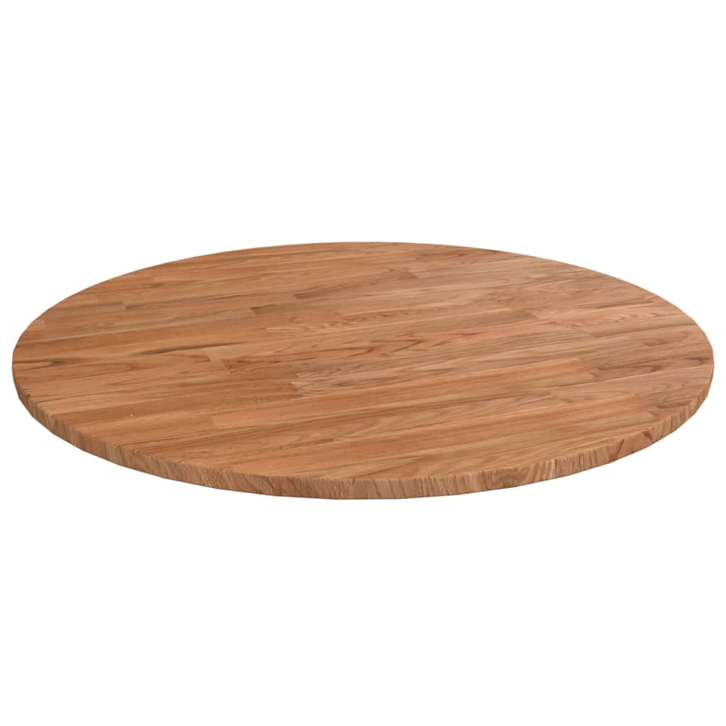 Dessus de table rond Marron clair Ø50x1,5 cm Bois chêne traité - XIOS