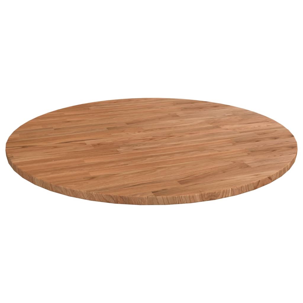 Dessus de table rond Marron clair Ø90x1,5 cm Bois chêne traité - XIOS