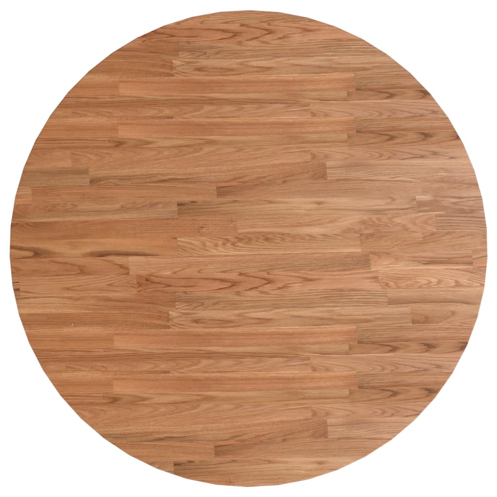 Dessus de table rond Marron clair Ø90x1,5 cm Bois chêne traité - XIOS