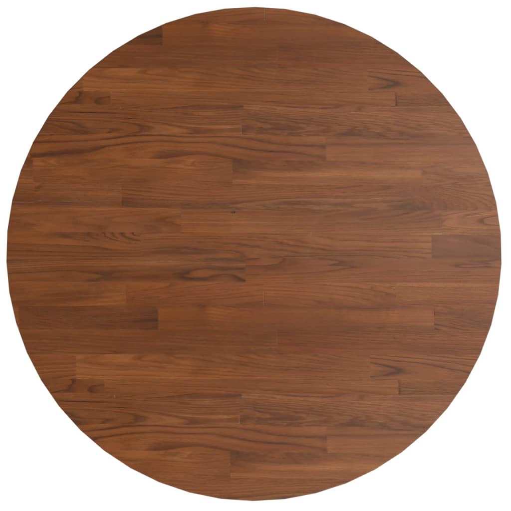 Dessus de table rond Marron foncé Ø70x1,5cm Chêne massif traité