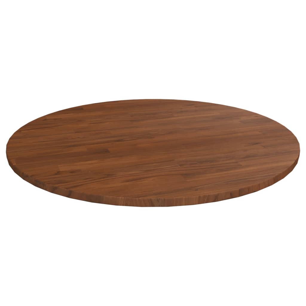 Dessus de table rond Marron foncé Ø90x1,5cm Chêne massif traité - XIOS