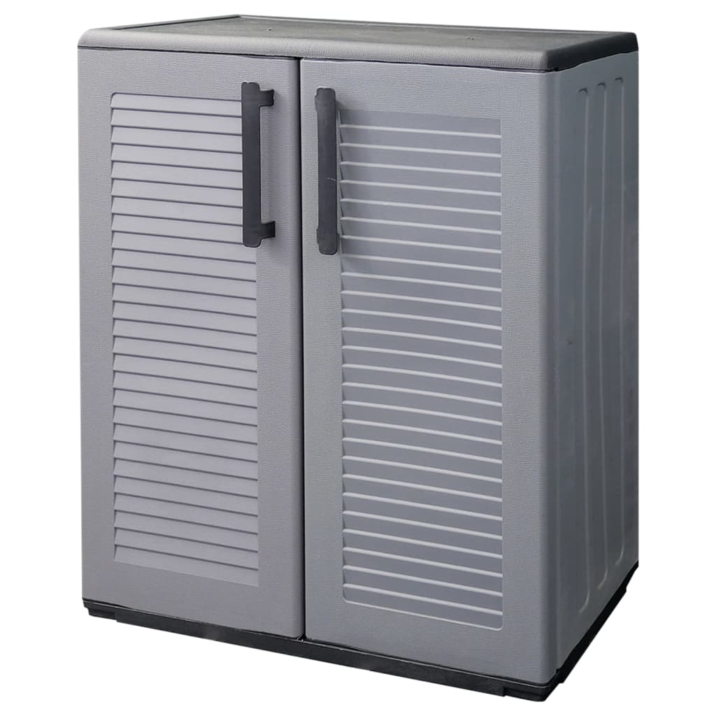 Armoire de rangement de jardin Gris et noir 68x37x84 cm PP