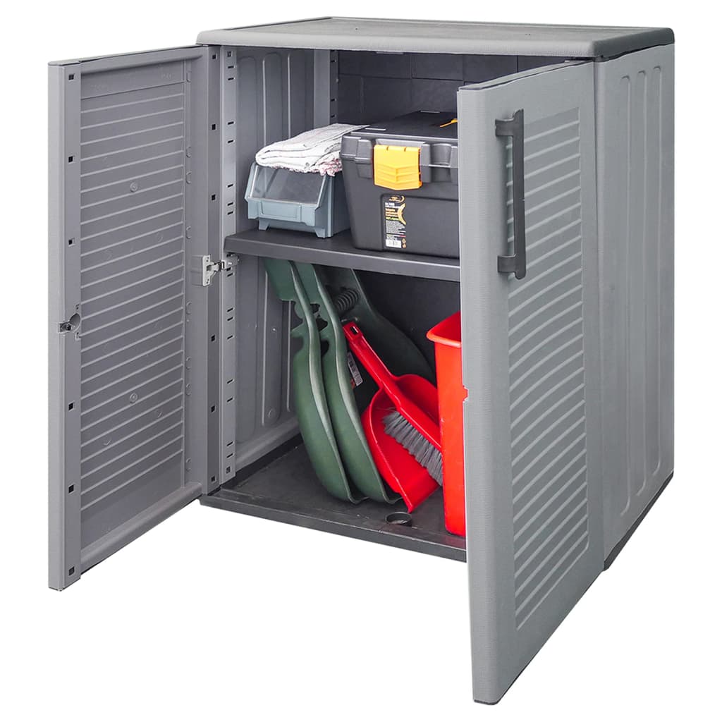 Armoire de rangement de jardin Gris et noir 68x37x84 cm PP