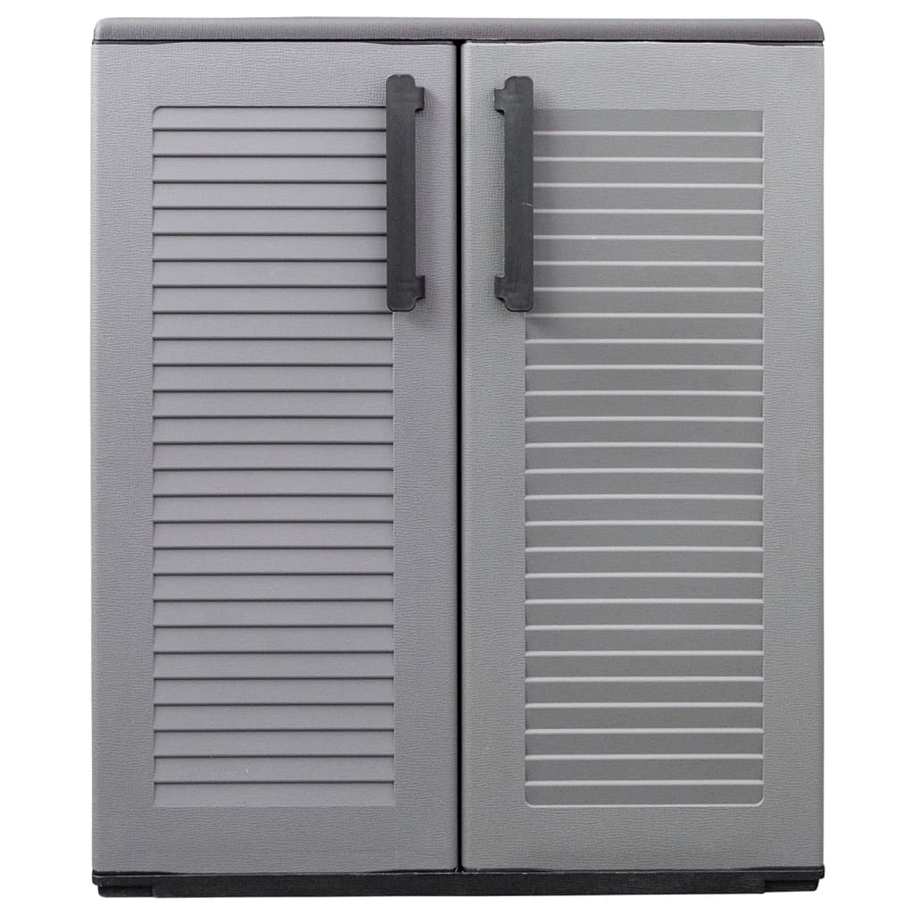 Armoire de rangement de jardin Gris et noir 68x37x84 cm PP