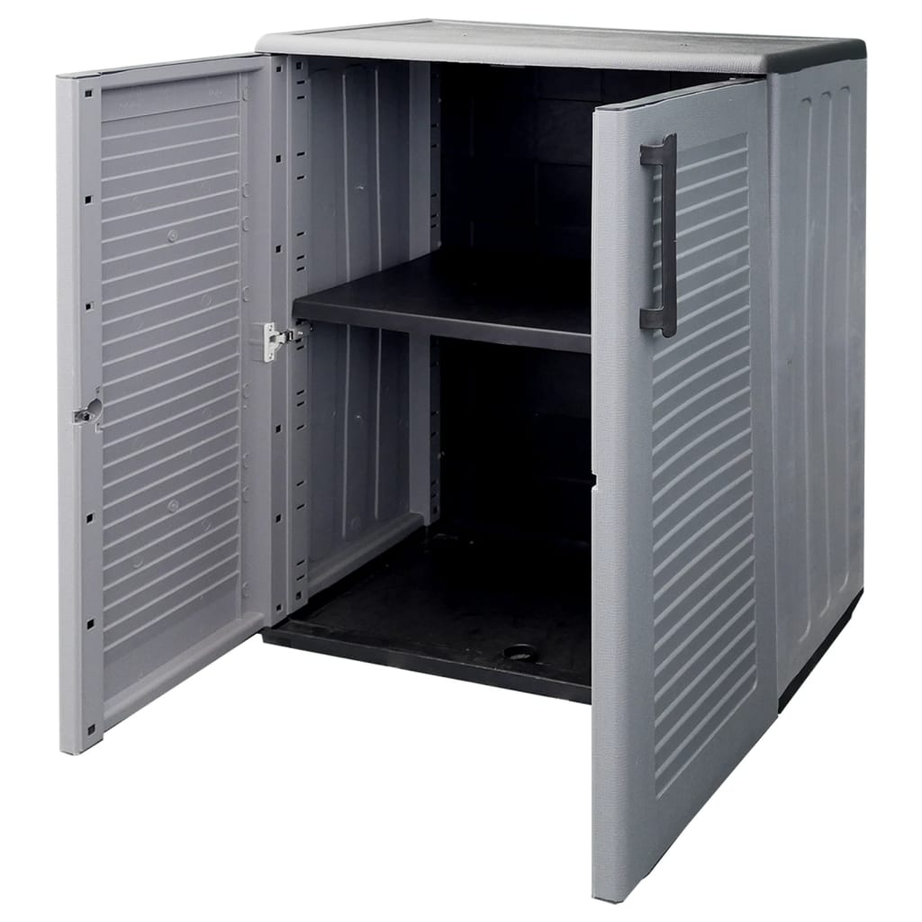 Armoire de rangement de jardin Gris et noir 68x37x84 cm PP