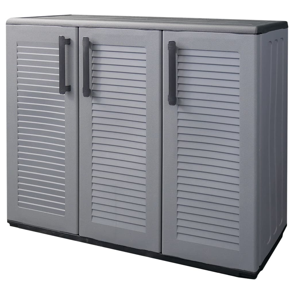 Armoire de rangement de jardin Gris et noir 102x37x84 cm PP