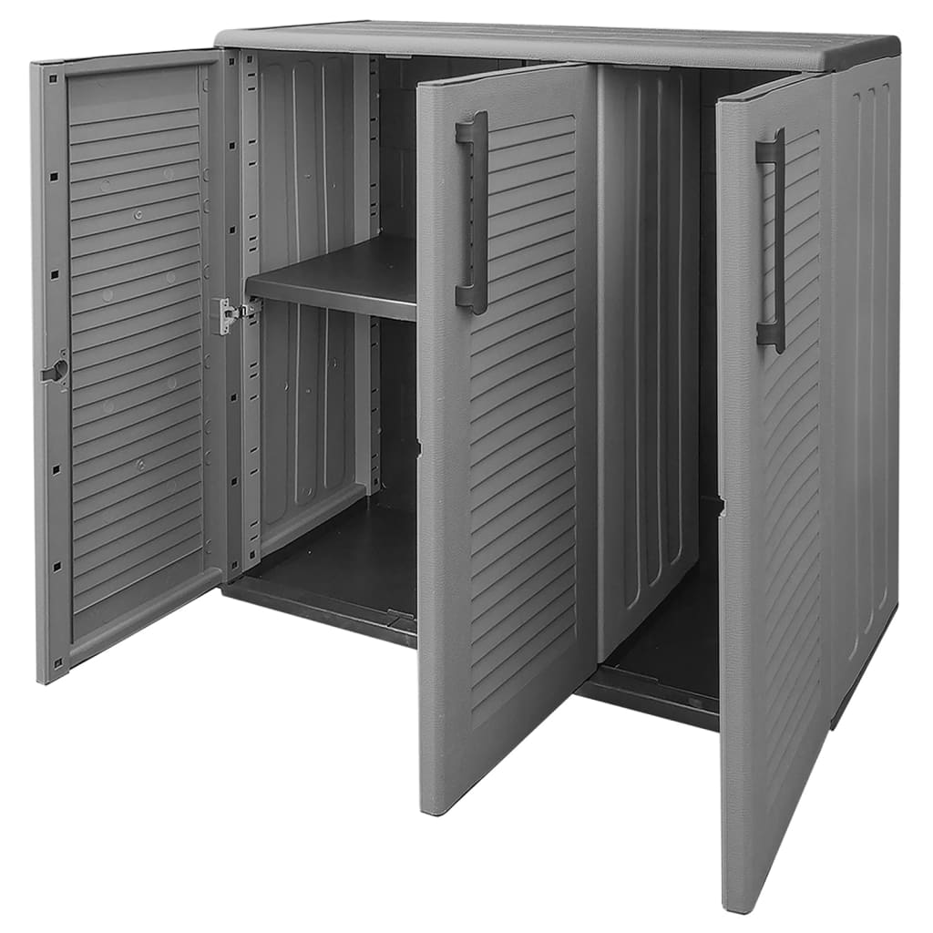 Armoire de rangement de jardin Gris et noir 102x37x84 cm PP