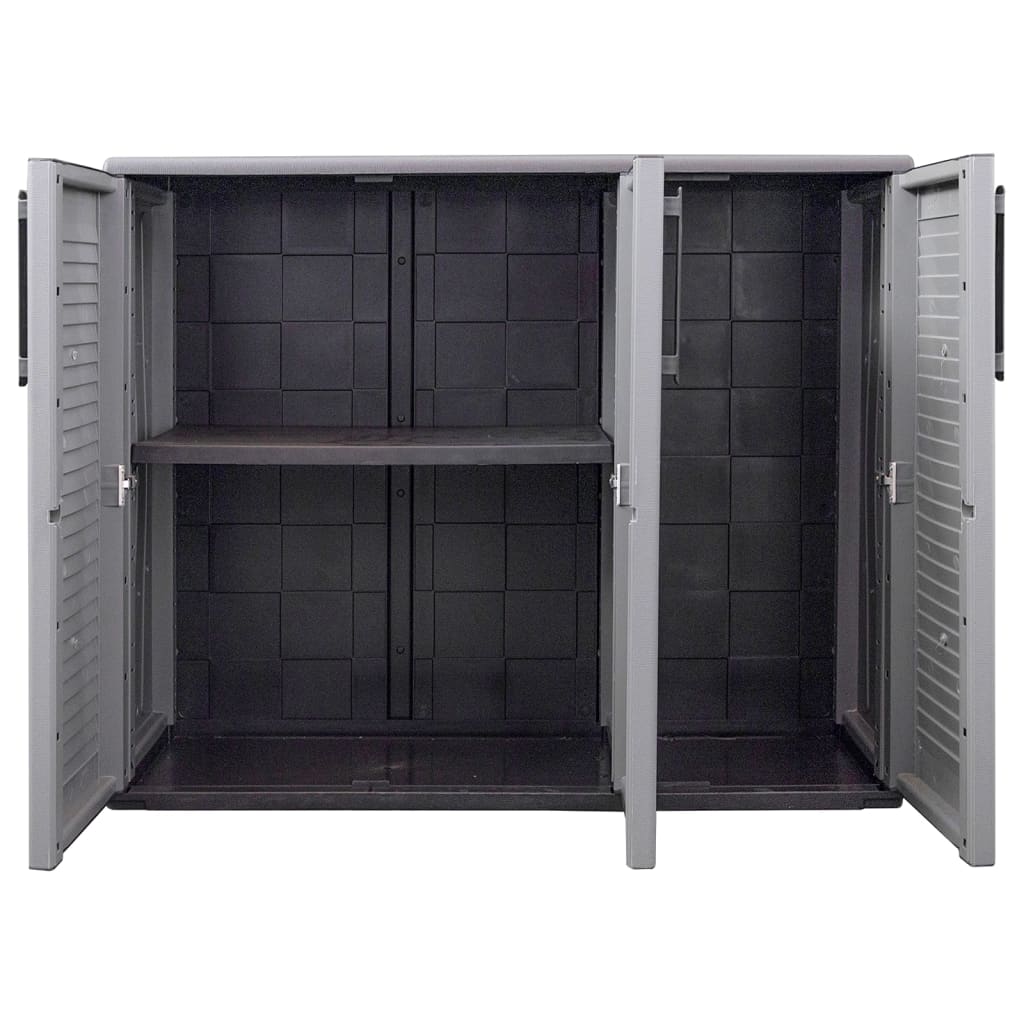 Armoire de rangement de jardin Gris et noir 102x37x84 cm PP