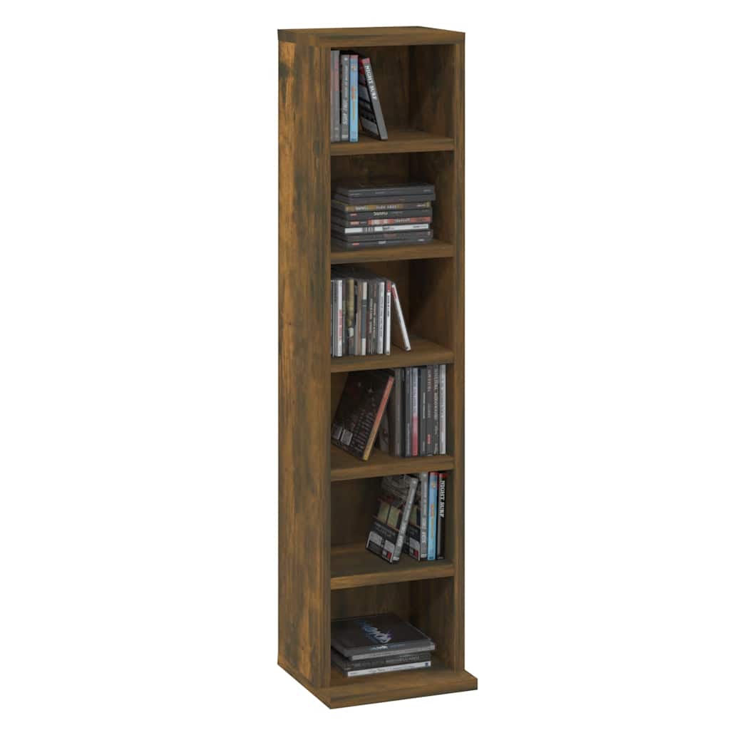 Armoire à CD Chêne fumé 21x20x88 cm Bois d'ingénierie - XIOS