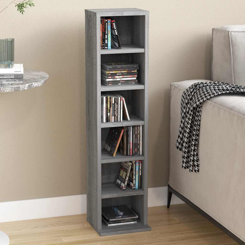 Armoire à CD Sonoma gris 21x20x88 cm Bois d'ingénierie - XIOS