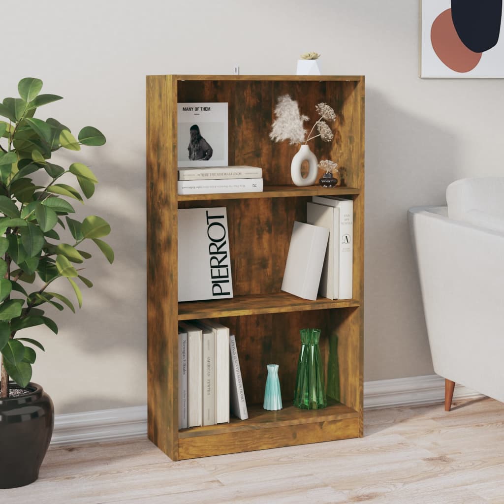 Bibliothèque Chêne fumé 60x24x109 cm Bois d'ingénierie - XIOS