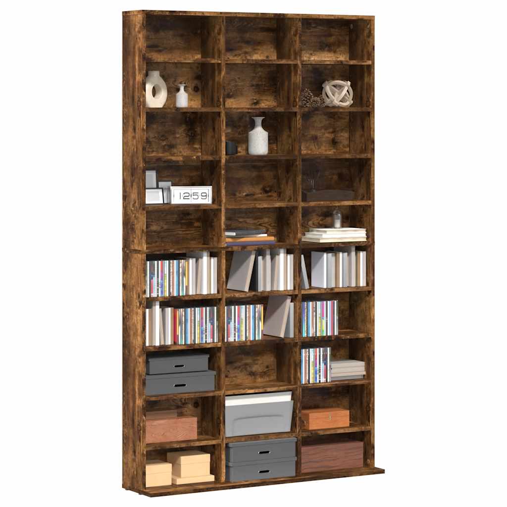 Armoire à CD Chêne fumé 102x23x177,5 cm Bois d'ingénierie - XIOS