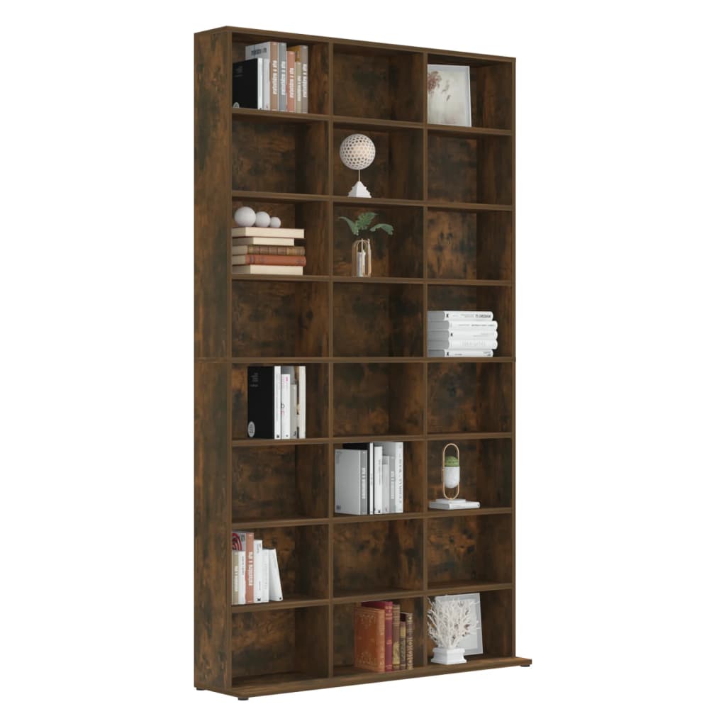 Armoire à CD Chêne fumé 102x23x177,5 cm Bois d'ingénierie - XIOS