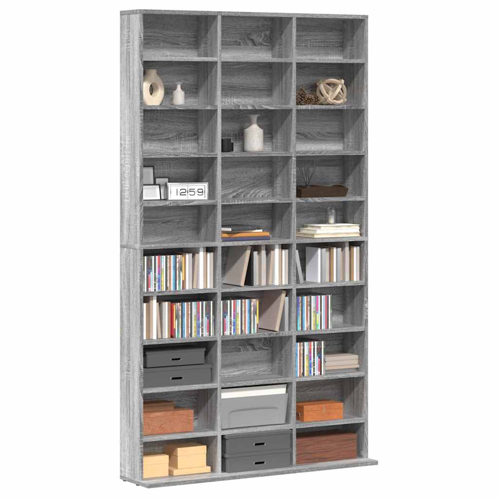 Armoire à CD Sonoma gris 102x23x177,5 cm Bois d'ingénierie - XIOS