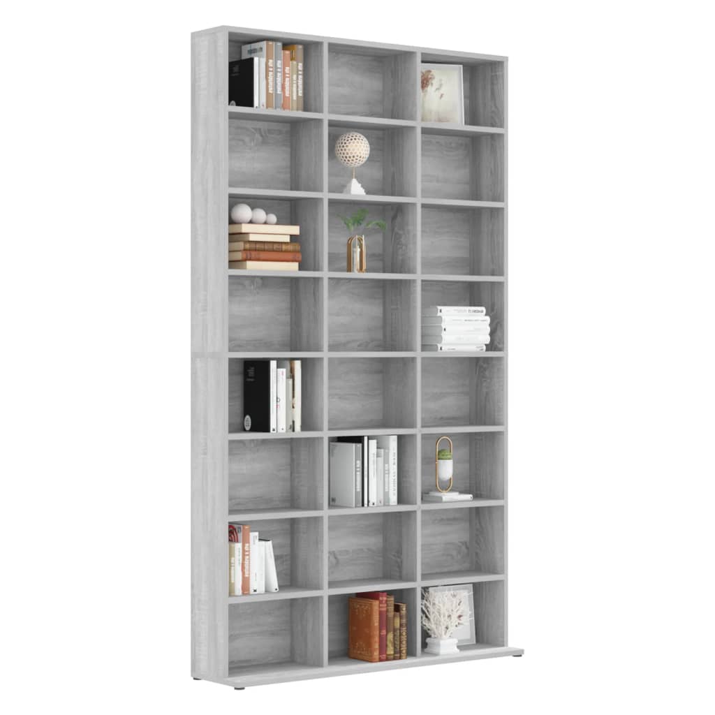 Armoire à CD Sonoma gris 102x23x177,5 cm Bois d'ingénierie - XIOS