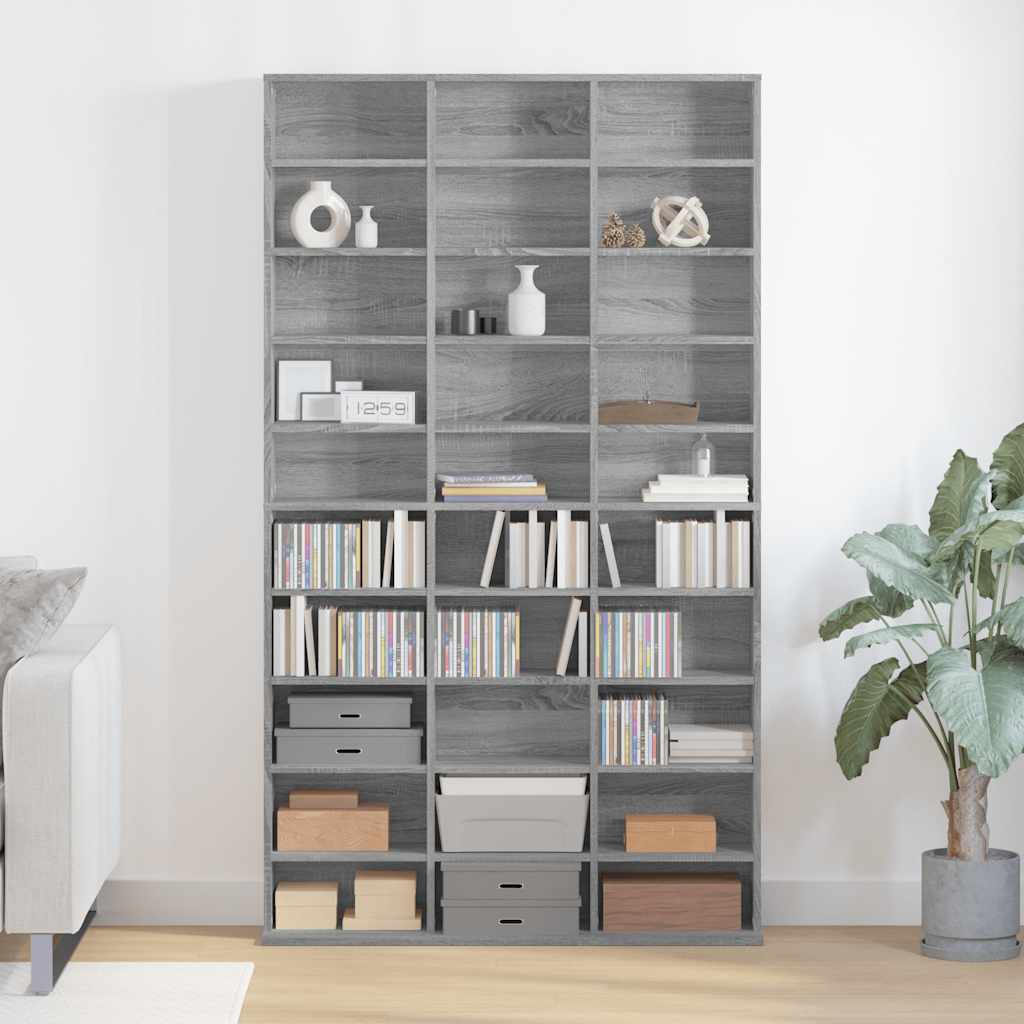 Armoire à CD Sonoma gris 102x23x177,5 cm Bois d'ingénierie - XIOS