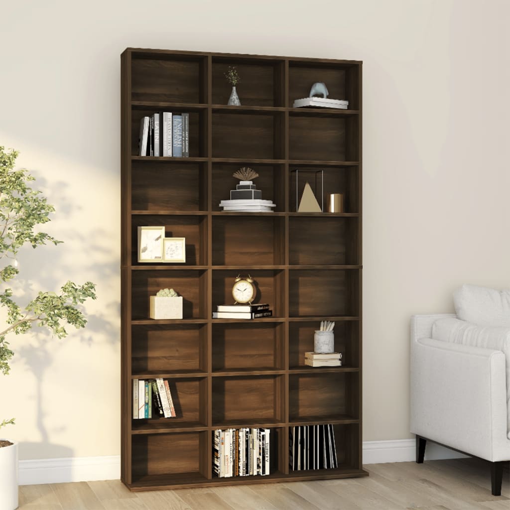 Armoire à CD Chêne marron 102x23x177,5 cm Bois d'ingénierie - XIOS