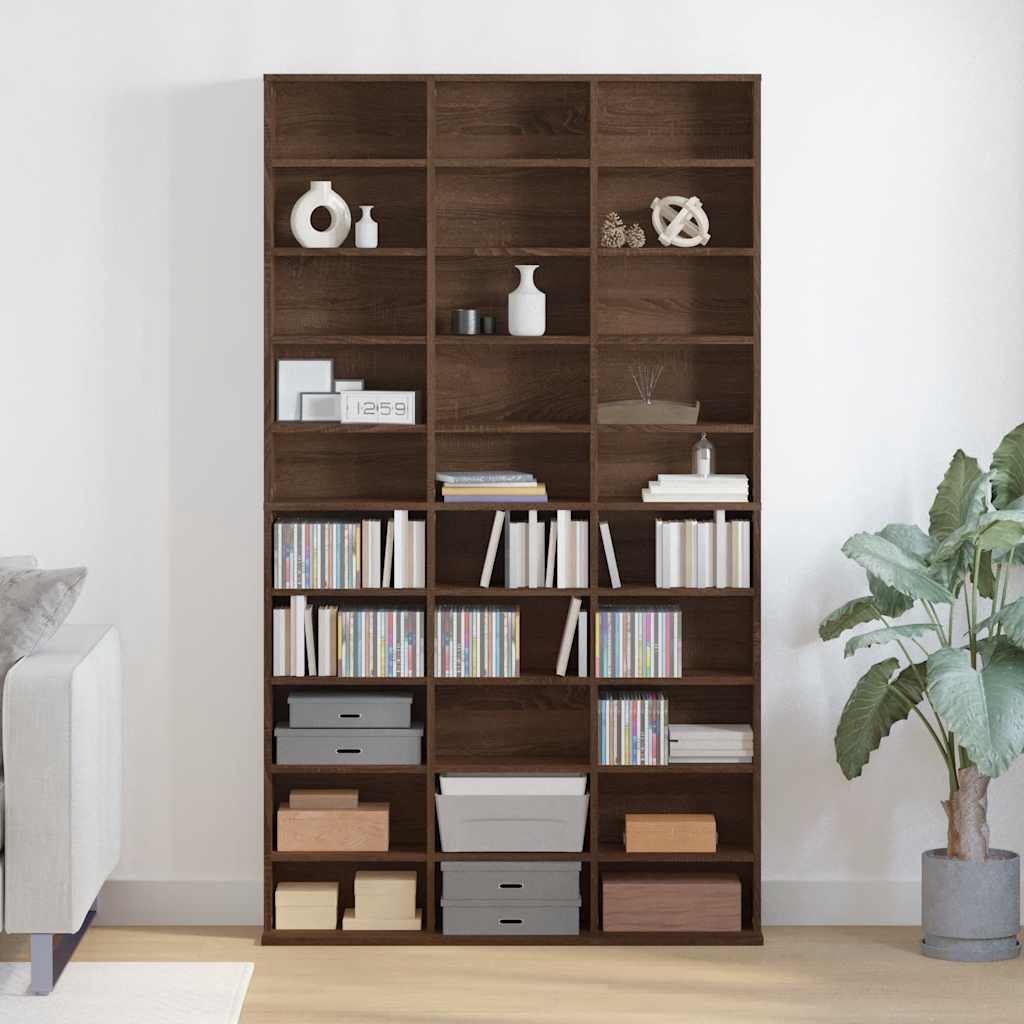 Armoire à CD Chêne marron 102x23x177,5 cm Bois d'ingénierie - XIOS