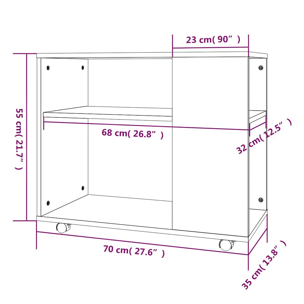 Table d'appoint Chêne fumé 70x35x55 cm Bois d'ingénierie - XIOS