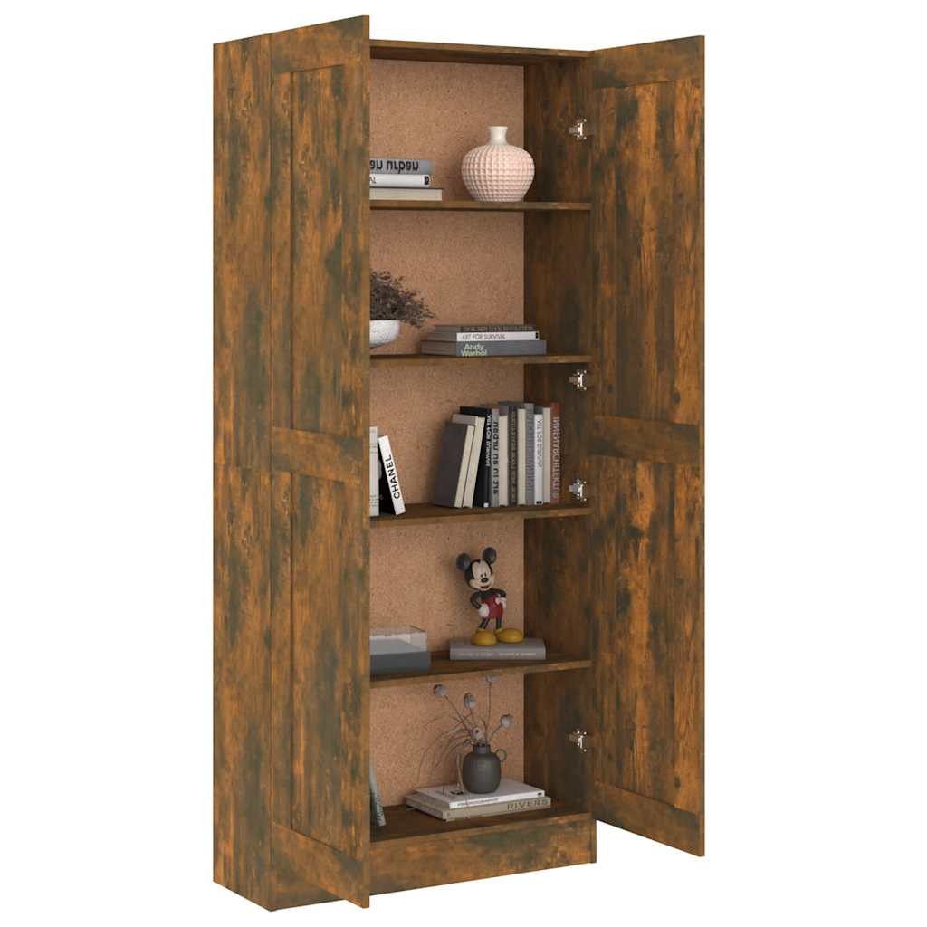 Armoire à livres Chêne fumé 82,5x30,5x185,5cm Bois d'ingénierie - XIOS