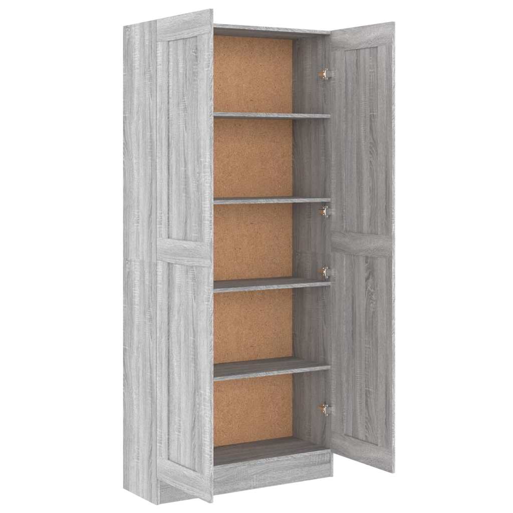 Bibliothèque Sonoma gris 82,5x30,5x185,5 cm Bois d'ingénierie - XIOS