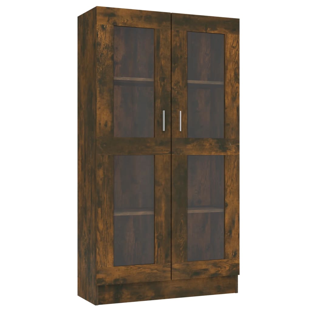 Armoire à vitrine Chêne fumé 82,5x30,5x150 cm Bois d'ingénierie