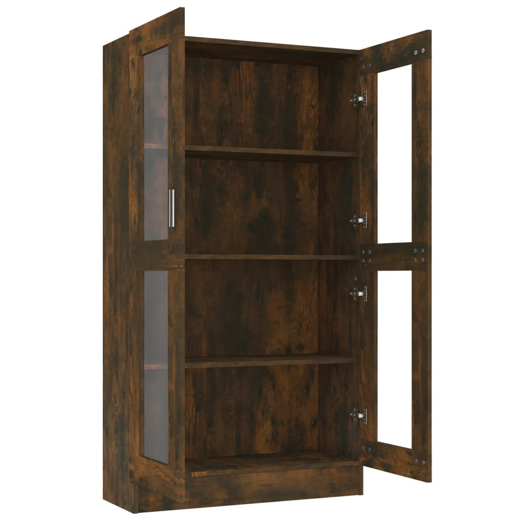 Armoire à vitrine Chêne fumé 82,5x30,5x150 cm Bois d'ingénierie - XIOS