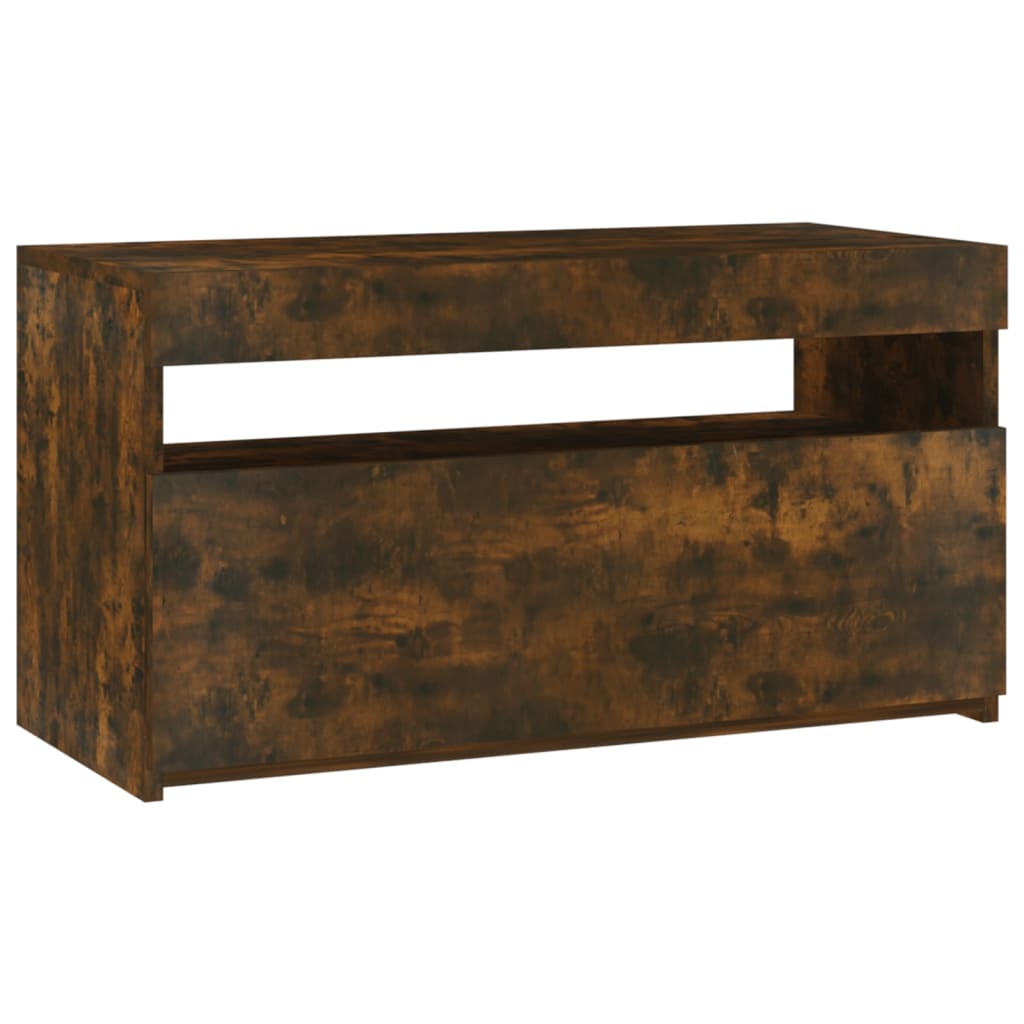 Meuble TV avec lumières LED Chêne fumé 75x35x40 cm - XIOS