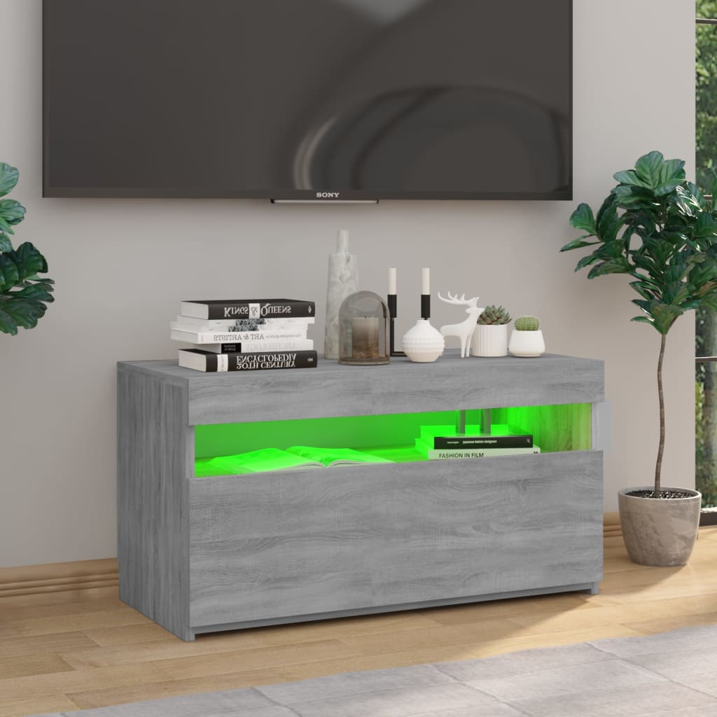 Meuble TV avec lumières LED Sonoma gris 75x35x40 cm - XIOS