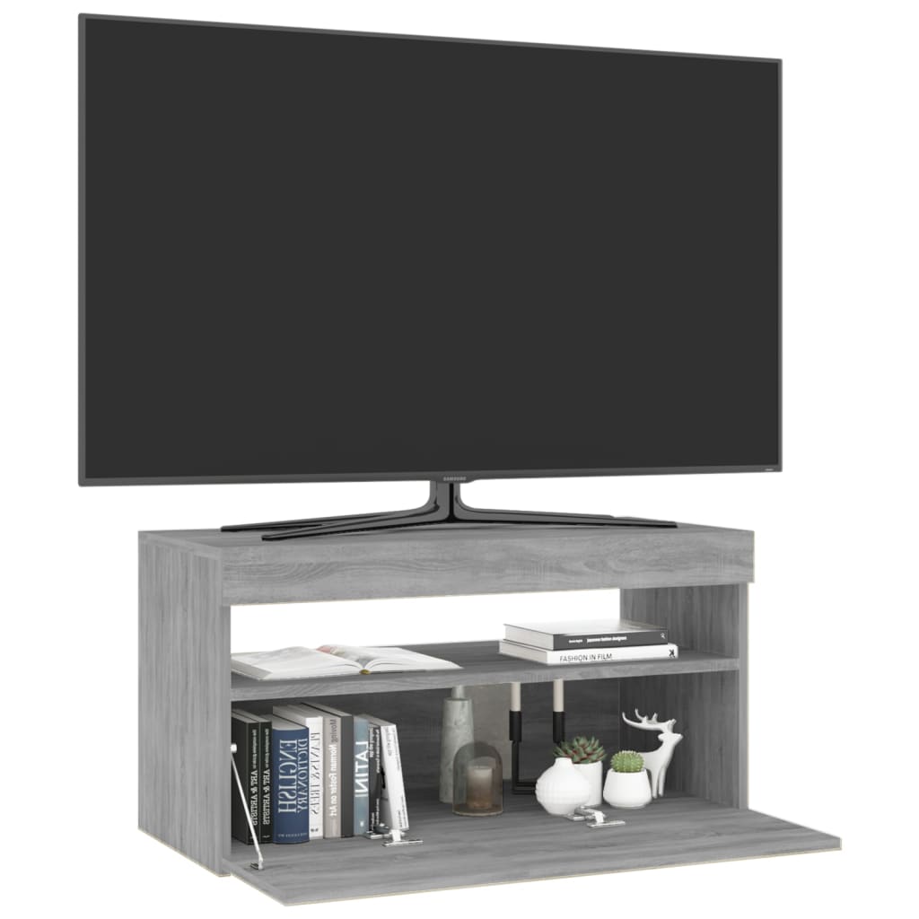 Meuble TV avec lumières LED Sonoma gris 75x35x40 cm - XIOS