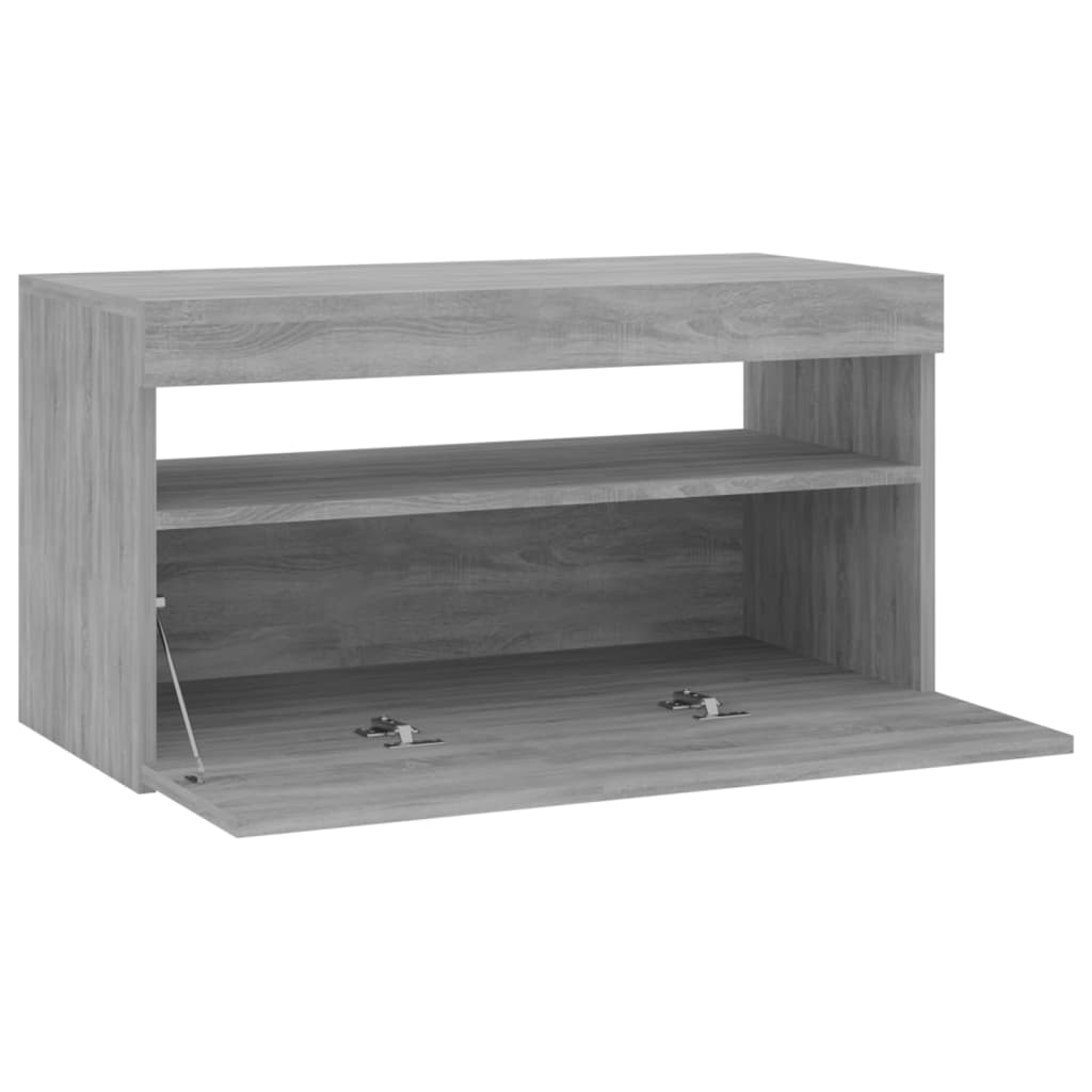 Meuble TV avec lumières LED Sonoma gris 75x35x40 cm - XIOS