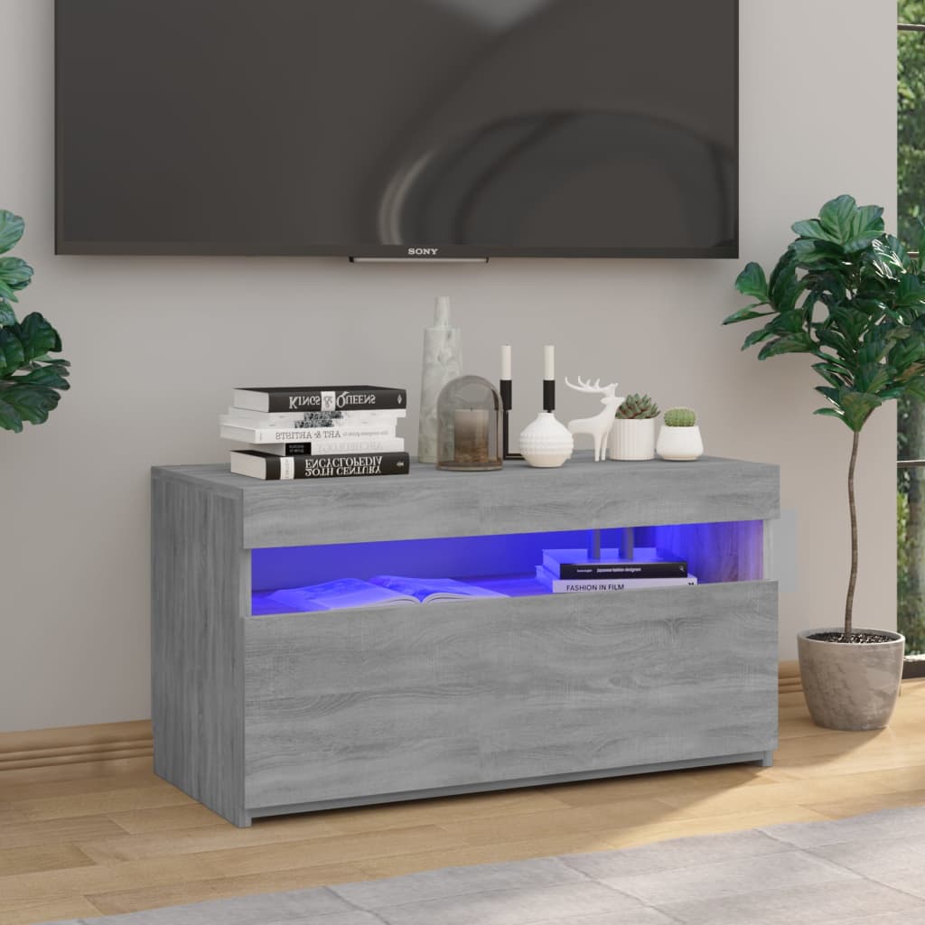Meuble TV avec lumières LED Sonoma gris 75x35x40 cm - XIOS