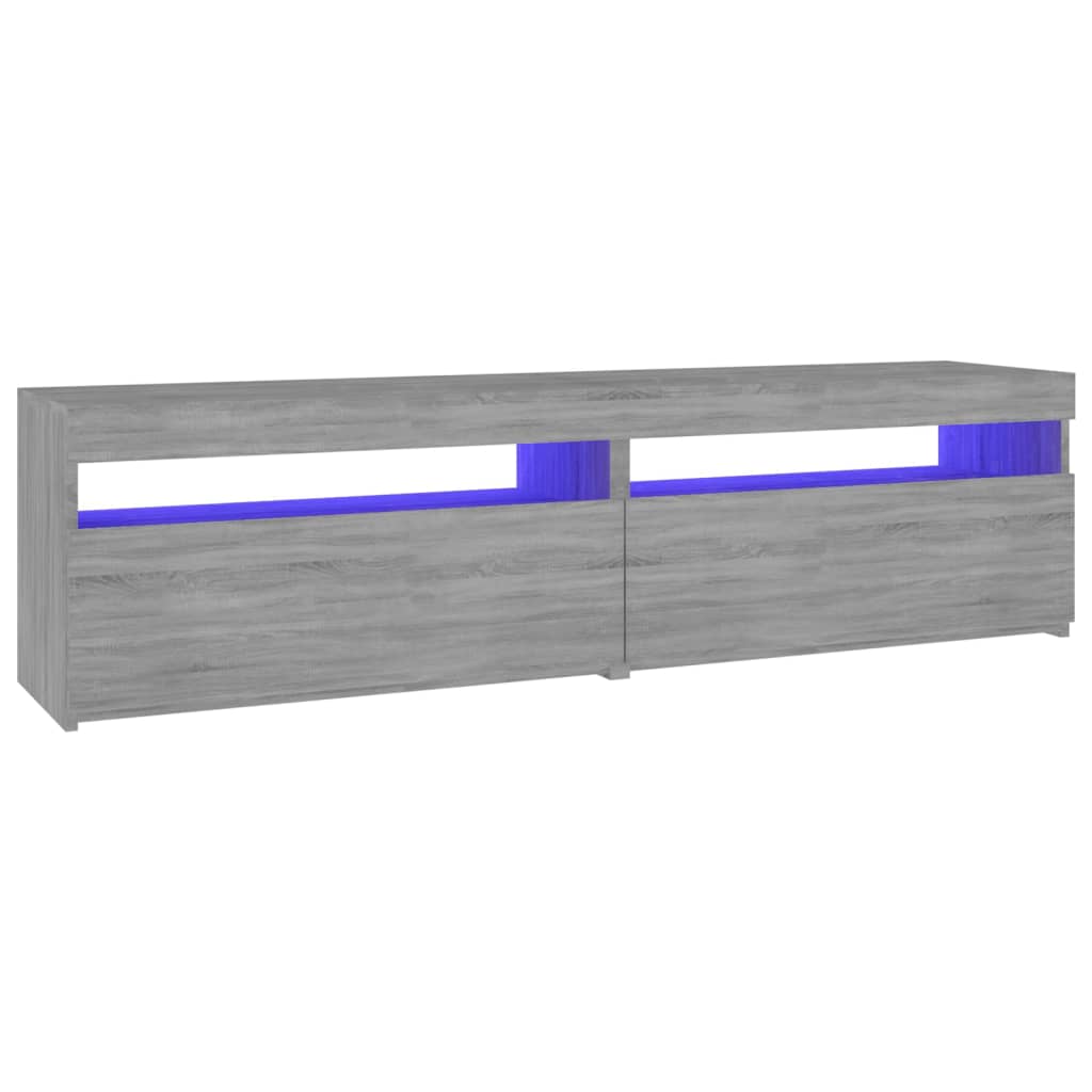 Meubles TV avec lumières LED 2 pcs Sonoma gris 75x35x40 cm - XIOS