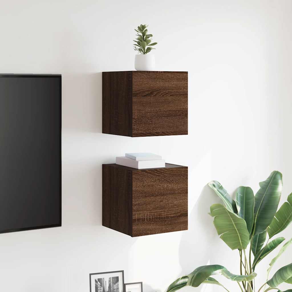 Meubles TV muraux 2 pcs Chêne marron 30,5x30x30 cm - XIOS