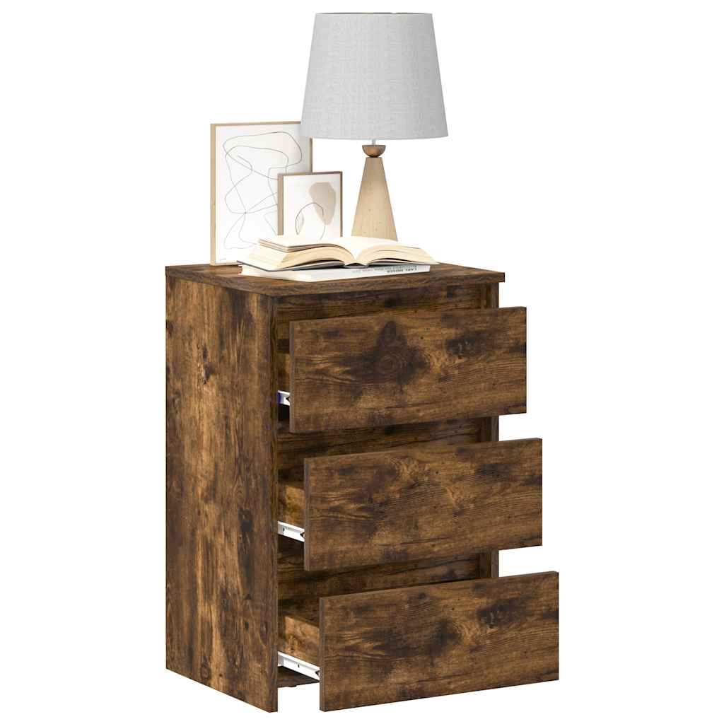 Tables de chevet 2pcs Chêne fumé 40x35x62,5cm Bois d'ingénierie - XIOS