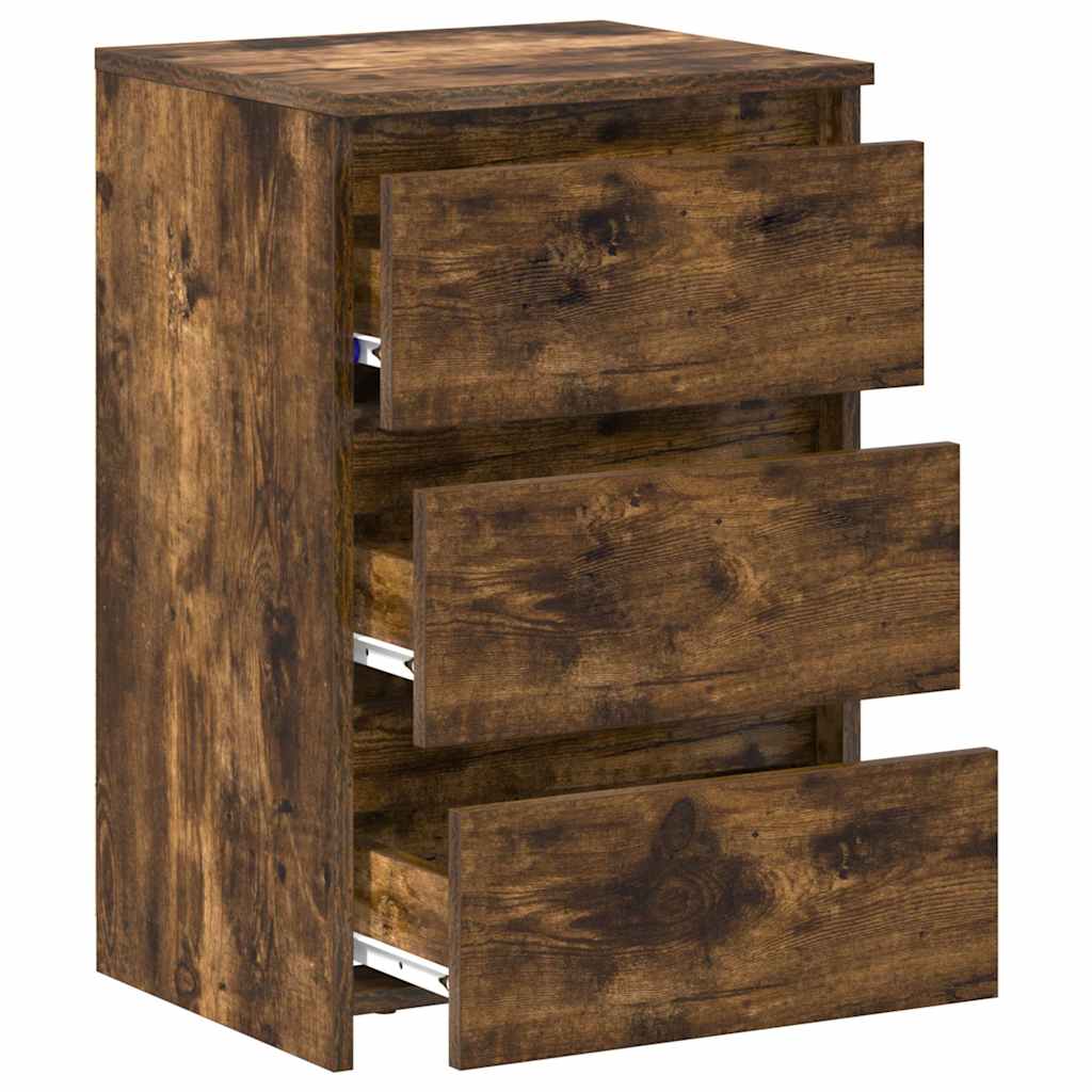 Tables de chevet 2pcs Chêne fumé 40x35x62,5cm Bois d'ingénierie - XIOS