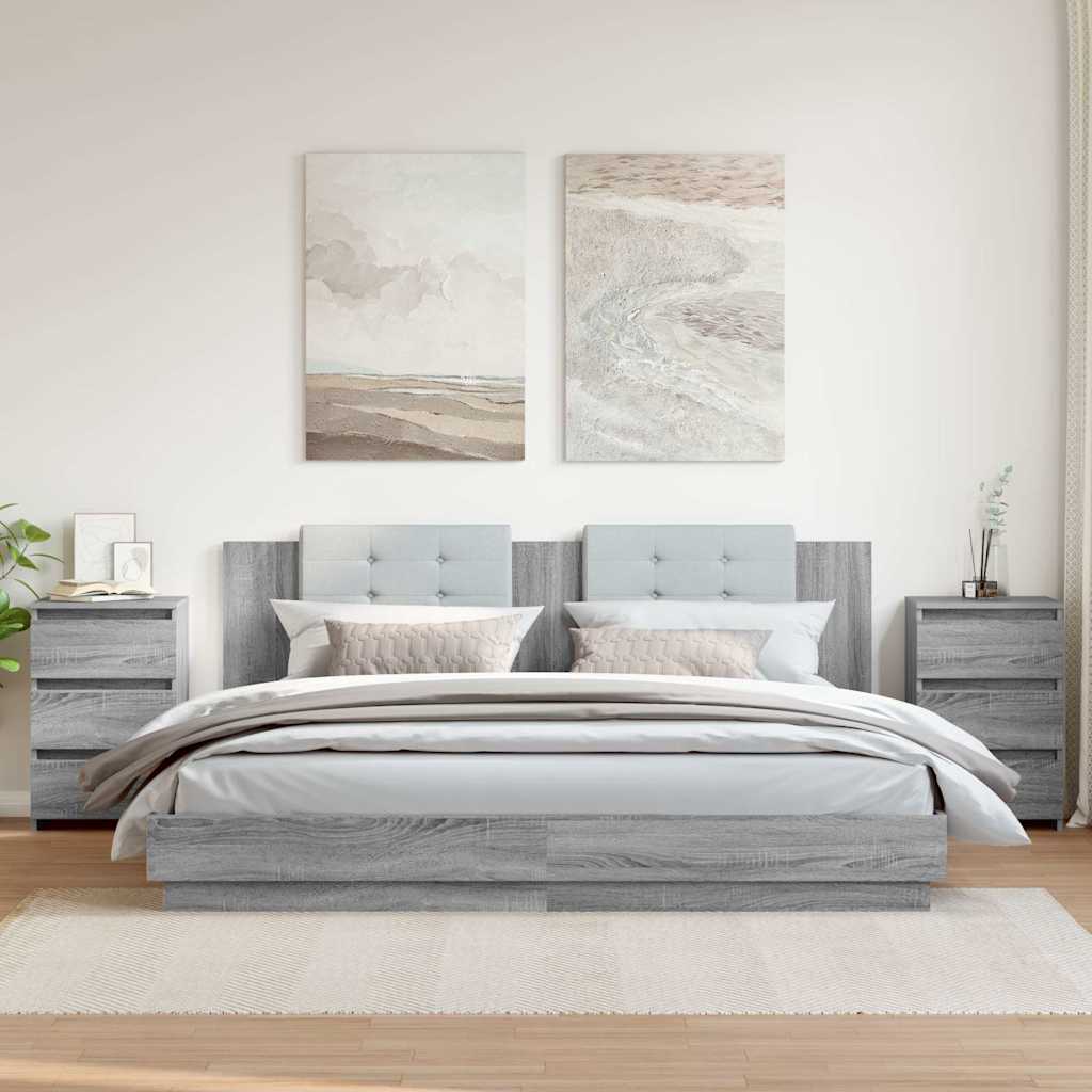 Tables de chevet 2 pcs Sonoma gris 40x35x62,5cm Bois ingénierie - XIOS