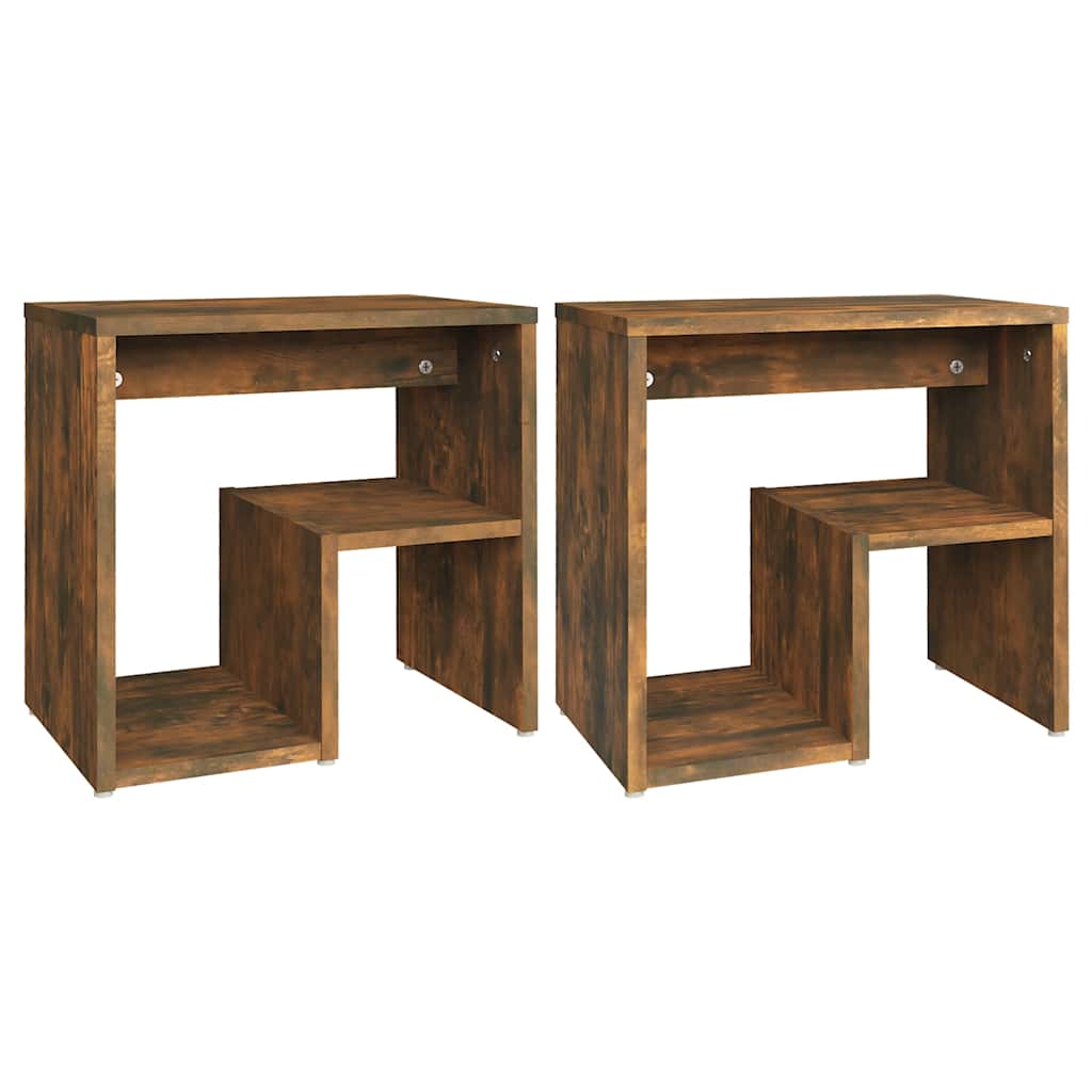 Tables de chevet 2 pcs Chêne fumé 40x30x40 cm Bois d'ingénierie - XIOS