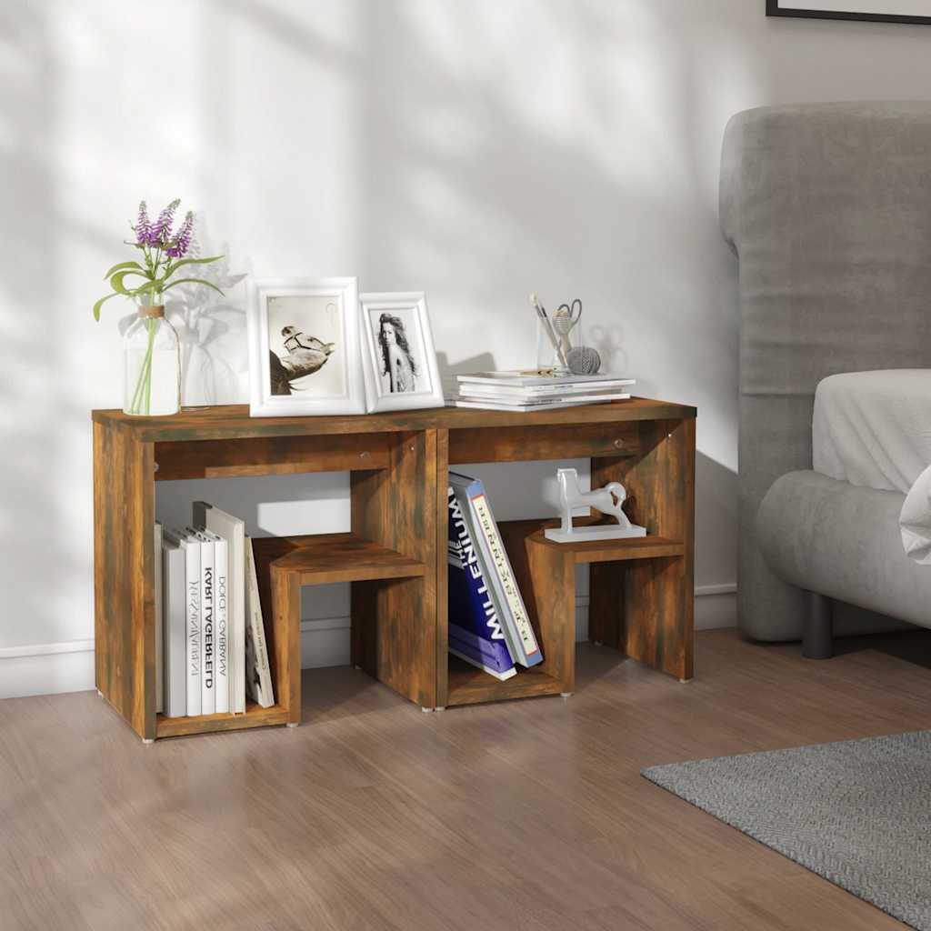 Tables de chevet 2 pcs Chêne fumé 40x30x40 cm Bois d'ingénierie - XIOS