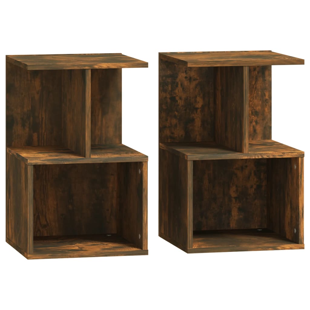 Tables de chevet 2 pcs Chêne fumé 35x35x55 cm Bois d'ingénierie - XIOS